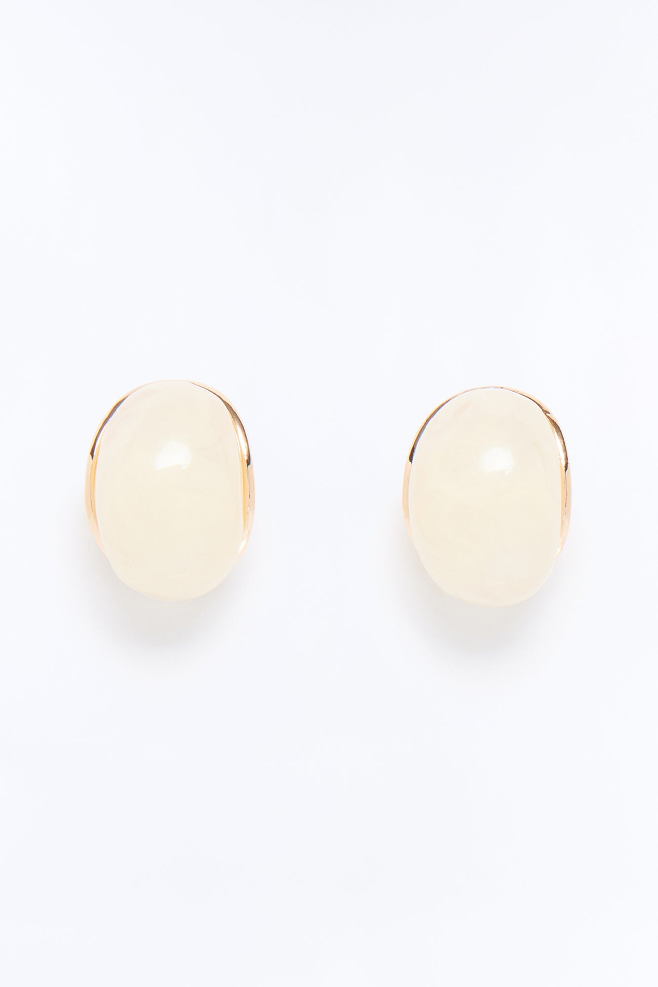 Morning Muse Jeweled Stud Earrings - White/Gold