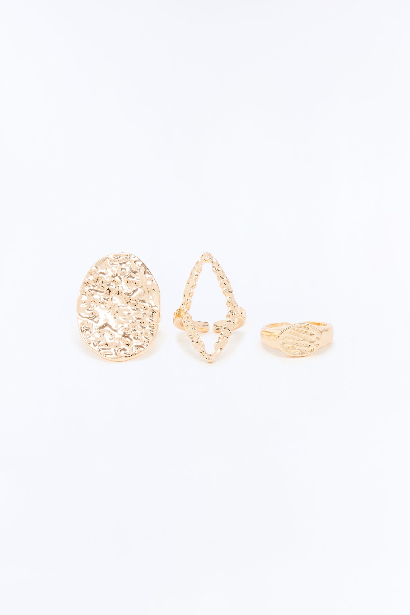Running In Sand 3 Piece Multi Ring Set - Gold