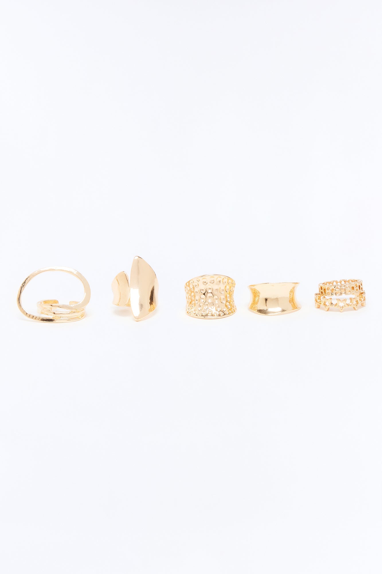 Don't Want To Say Bye 6 Piece Multi Ring Set - Gold