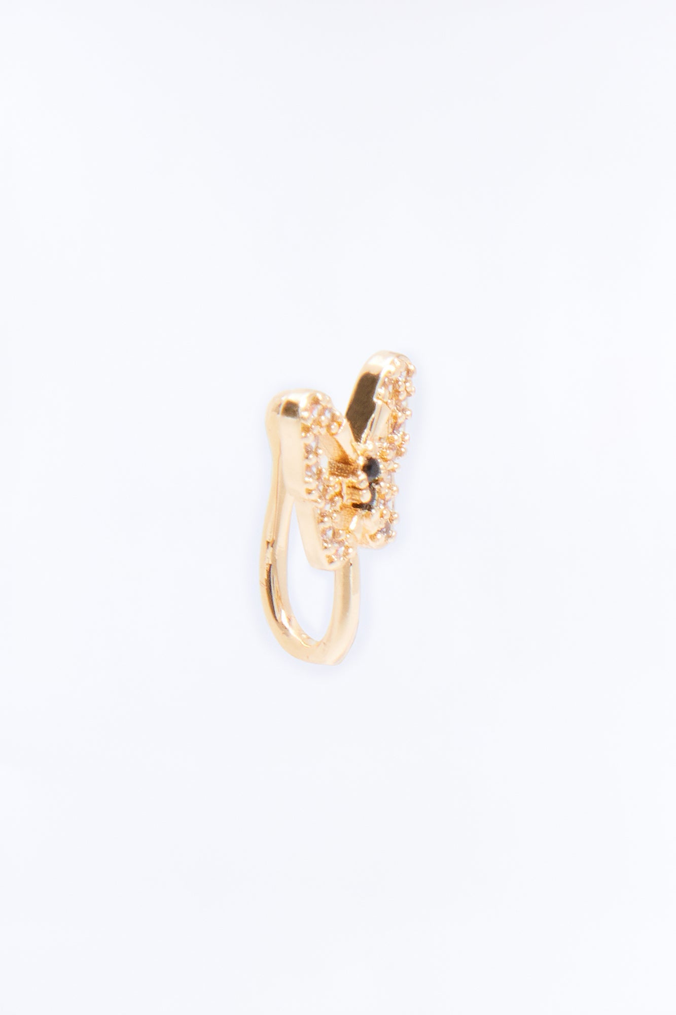 Fly Away Butterfly Faux Nose Ring - Gold