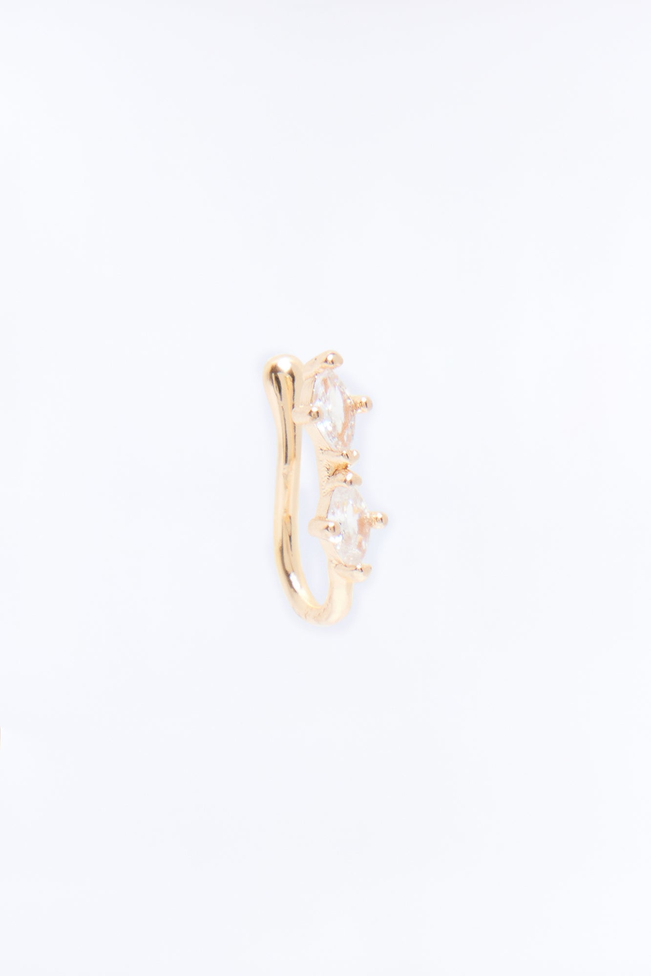 Double It Faux Nose Ring - Gold
